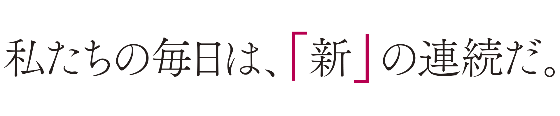 私たちの毎日は、「新」の連続だ。